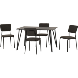 Seconique Marlow and Sheldon 4 Seater Dining Set Black Marble and Grey Boucle Fabric - Black Marble/Grey Boucle Fabric - Wilko - thumbnail 4