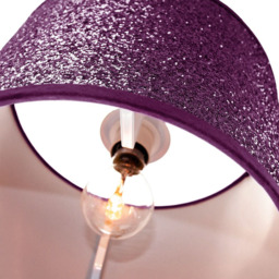 Happy Homewares Designer Bright Purple Glitter Fabric Pendant Shade - Size: 18 x 25 x 25cm - Wilko - thumbnail 4