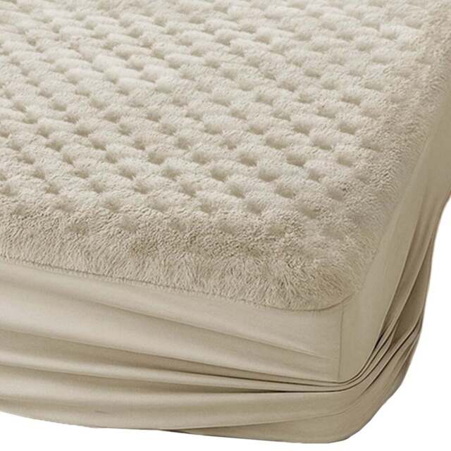 Velosso King Size Cream Chunky Popcorn Fitted Sheet - Wilko - image 1