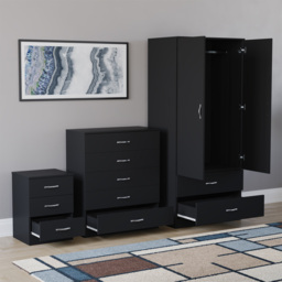 Vida Designs Riano Black 3 Piece Bedroom Furniture Set - Wilko - thumbnail 5