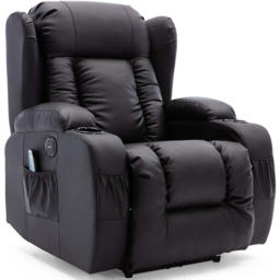 Furniture Online Caesar Black Bonded Leather Electric Recliner Chair - Size: 105 x 95 x 98cm - Wilko - thumbnail 3