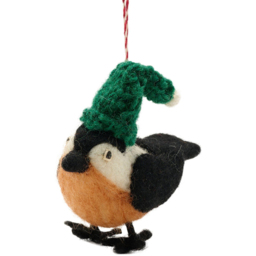 The Seasonal Gift Co. Felt Bird In A Hat Hanging Decoration - Size: 13 x 9.5 x 5cm - Black - Wilko - thumbnail 3