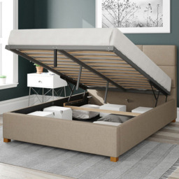 Aspire Caine Super King Size Natural Eire Linen Ottoman Bed - Cream - Aspire Beds - Wilko - thumbnail 3