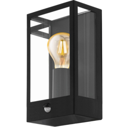EGLO Alamonte Black Exterior Sensor Wall Light - Size: 17.0 x 11.5 x 29.5cm - Wilko - thumbnail 1
