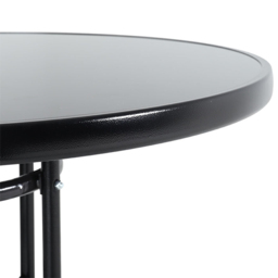 Living and Home Foldable 2 Seater Black Tempered Glass Bistro Set - Wilko - thumbnail 6