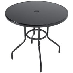 Living and Home Foldable 2 Seater Black Tempered Glass Bistro Set - Wilko - thumbnail 5