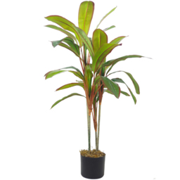 Botanik Dracaena Palm Artificial Tree in Gold Metal Planter 3.3ft - Size: 90 x 70 x 70cm - Green - Wilko - thumbnail 4