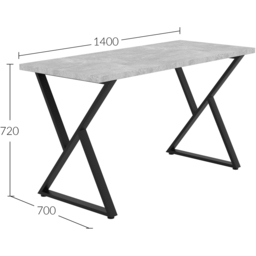Shefa Chicago 6 Seater Dining Table Concrete Grey - Wilko - thumbnail 5