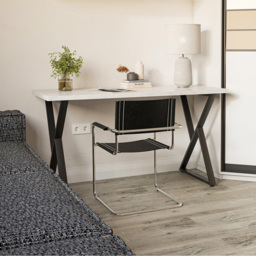 Shefa Chicago 6 Seater Dining Table Concrete Grey - Wilko - thumbnail 4