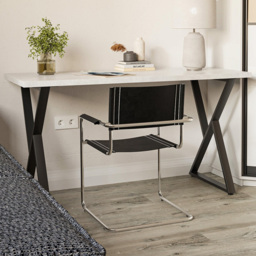 Shefa Chicago 6 Seater Dining Table Concrete Grey - Wilko - thumbnail 1
