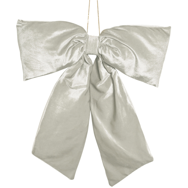 The Seasonal Gift Co. Sage Velvet Bow Hanging Christmas Decoration 50 x 40cm - Size: 50 x 40 x 8cm - Grey - Wilko - image 1
