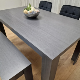 Kosy Koala 4 Seater Velvet Arrow Design Dining Bench Set Black and Dark Grey - Size: 2 Seater - Portland - Wilko - thumbnail 7