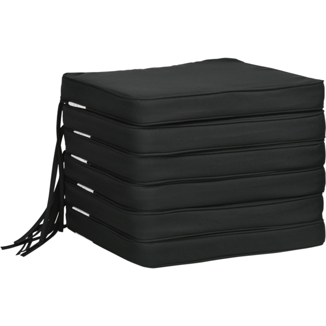 Outsunny Black Dining Chair Seat Pad Cushion 42 x 42cm 6 Pack - Wilko - image 1