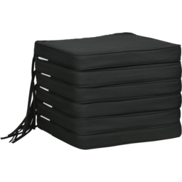 Outsunny Black Dining Chair Seat Pad Cushion 42 x 42cm 6 Pack - Wilko