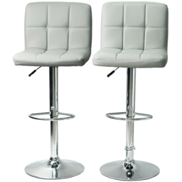 Gr8 Home Light Grey Faux Leather Swivel Breakfast Bar Stool Set of 2 - Size: 38 x 41 x 115cm - Wilko - thumbnail 3