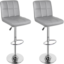 Gr8 Home Light Grey Faux Leather Swivel Breakfast Bar Stool Set of 2 - Size: 38 x 41 x 115cm - Wilko - thumbnail 5