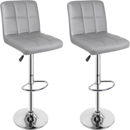 Gr8 Home Light Grey Faux Leather Swivel Breakfast Bar Stool Set of 2 - Size: 38 x 41 x 115cm - Wilko - thumbnail 7