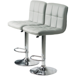 Gr8 Home Light Grey Faux Leather Swivel Breakfast Bar Stool Set of 2 - Size: 38 x 41 x 115cm - Wilko - thumbnail 4