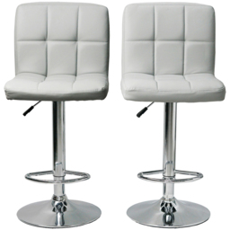 Gr8 Home Light Grey Faux Leather Swivel Breakfast Bar Stool Set of 2 - Size: 38 x 41 x 115cm - Wilko - thumbnail 6