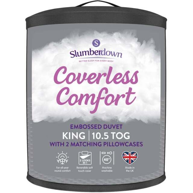 Slumberdown King Size Coverless Waffle Duvet Set 10.5 Tog - White - Wilko - image 1