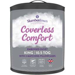 Slumberdown King Size Coverless Waffle Duvet Set 10.5 Tog - White - Wilko