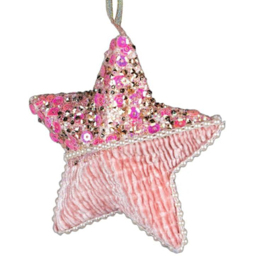 Shatchi Baby Pink Star Ornament - Size: 12 x 8.5 x 3cm - Wilko