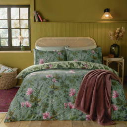 Furn Super King Size Mystic Berry Floral Reversible Duvet Set - Green - Wilko - thumbnail 3