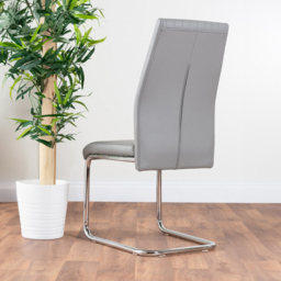 Furniturebox Arona Fortana 6 Seater Round Dining Set Elephant Grey and Chrome - Wilko - thumbnail 5
