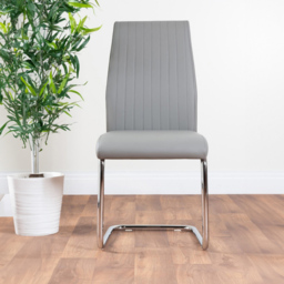 Furniturebox Arona Fortana 6 Seater Round Dining Set Elephant Grey and Chrome - Wilko - thumbnail 3