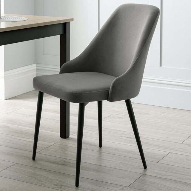 Modbury Dining Chair Pair - Grey - Wilko