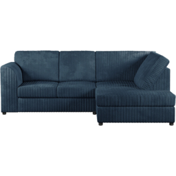 Luxor 4 Seater Navy Blue Jumbo Cord Full Back Right Hand L Shape Corner Sofa - Wilko - thumbnail 3