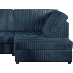 Luxor 4 Seater Navy Blue Jumbo Cord Full Back Right Hand L Shape Corner Sofa - Wilko - thumbnail 5