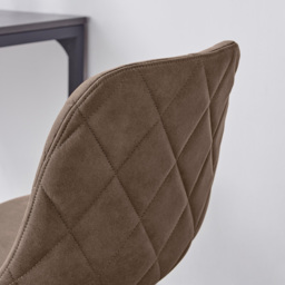 Furniturebox Theresa Brown Velvet and Silver Office Chair - Size: 53 x 47 x 53cm - Wilko - thumbnail 5
