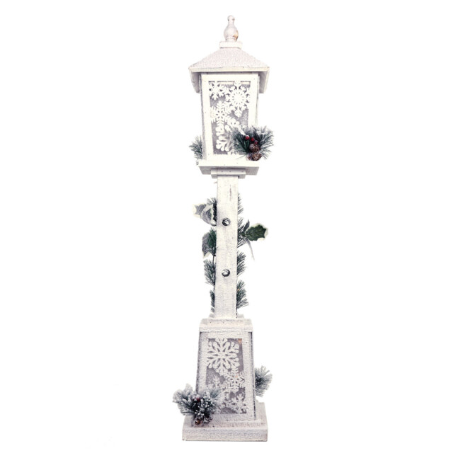 Frosted Fairytale White Snowy Wood Lantern Decoration Ornament - Size: 19 x 100 x 19cm - Wilko - image 1