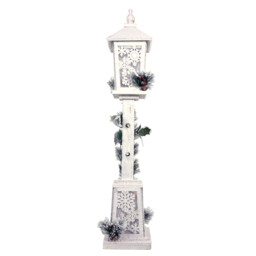 Frosted Fairytale White Snowy Wood Lantern Decoration Ornament - Size: 19 x 100 x 19cm - Wilko - thumbnail 1