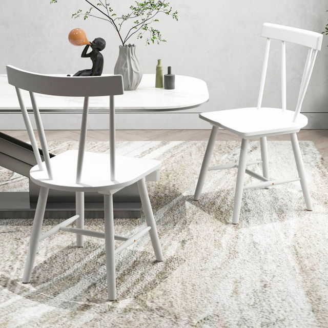 Costway Set of 2 White Windsor Chairs - Size: 60 x 55 x 55cm - Wilko - image 1