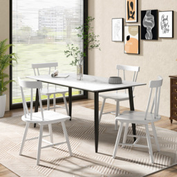 Costway Set of 2 White Windsor Chairs - Size: 60 x 55 x 55cm - Wilko - thumbnail 5