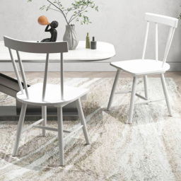 Costway Set of 2 White Windsor Chairs - Size: 60 x 55 x 55cm - Wilko - thumbnail 1