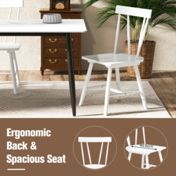 Costway Set of 2 White Windsor Chairs - Size: 60 x 55 x 55cm - Wilko - thumbnail 7