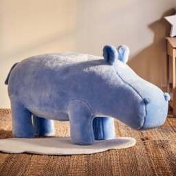 Premier Housewares Hippo Blue Animal Chair - Size: 112 x 37 x 56cm - Premier Kids - Wilko