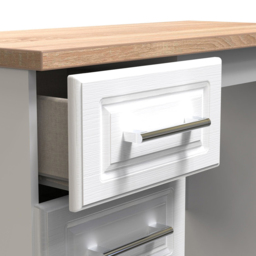 Crowndale Kent 3 Drawer White Ash and Modern Oak Dressing Table - Size: 40 x 93 x 80cm - Brown - Wilko - thumbnail 7
