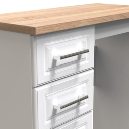 Crowndale Kent 3 Drawer White Ash and Modern Oak Dressing Table - Size: 40 x 93 x 80cm - Brown - Wilko - thumbnail 6