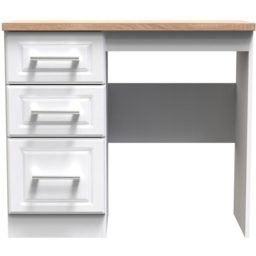 Crowndale Kent 3 Drawer White Ash and Modern Oak Dressing Table - Size: 40 x 93 x 80cm - Brown - Wilko - thumbnail 4
