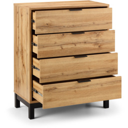 Julian Bowen Bali 4 Drawer Oak Chest of Drawers - Brown - Wilko - thumbnail 5
