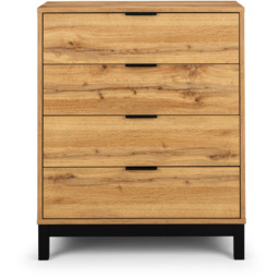 Julian Bowen Bali 4 Drawer Oak Chest of Drawers - Brown - Wilko - thumbnail 4