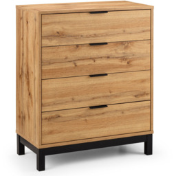 Julian Bowen Bali 4 Drawer Oak Chest of Drawers - Brown - Wilko - thumbnail 3