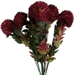 Leaf Pink Large Ball Dahlia Single Stem Artificial Flower 6 Pack - Size: 70 x 10 x 10cm - Wilko - thumbnail 3