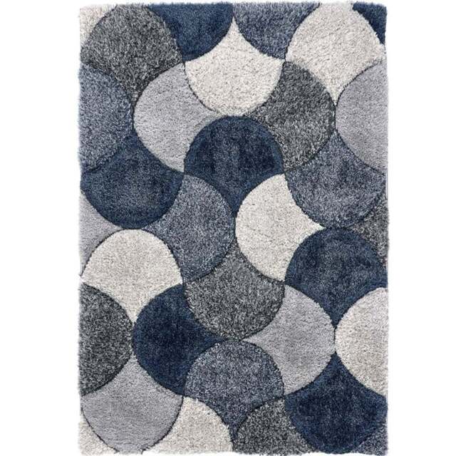 Origins 3D Scallop Navy Rug 80 x 150cm - Blue - Wilko - image 1