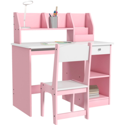Tommy Toys Pink Kids Desk and Chair Set - Grey - Wilko - thumbnail 3