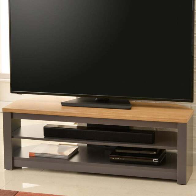 TTAP Memphis 2 Shelf Grey TV Stand - Size: 14.4 x 100 x 39.5cm - Wilko - image 1